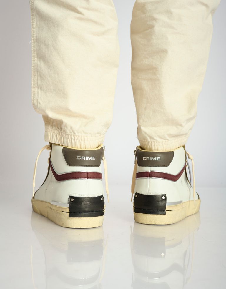 נעלי גברים - Crime London - סניקרס גבוהות JONAS - חאקי   לבן4