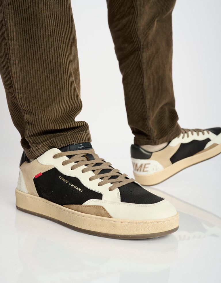 נעלי גברים - Crime London - סניקרס LENNOX - שחור לבן1