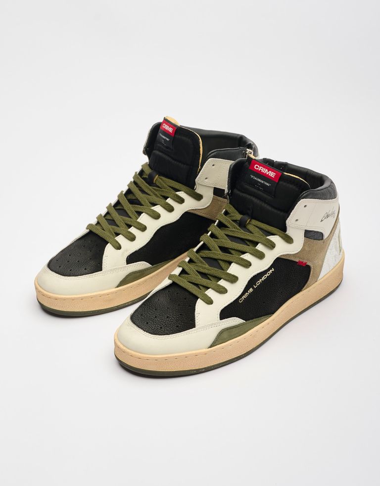 נעלי גברים - Crime London - סניקרס גבוהות LENNOX - שחור ירוק2
