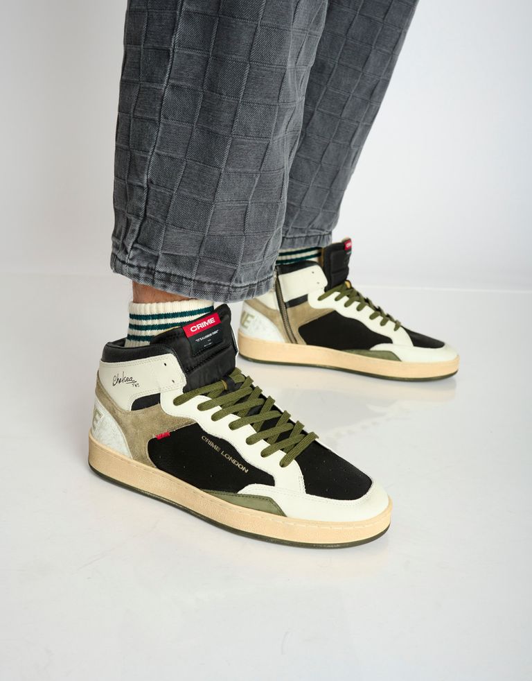 נעלי גברים - Crime London - סניקרס גבוהות LENNOX - שחור ירוק3