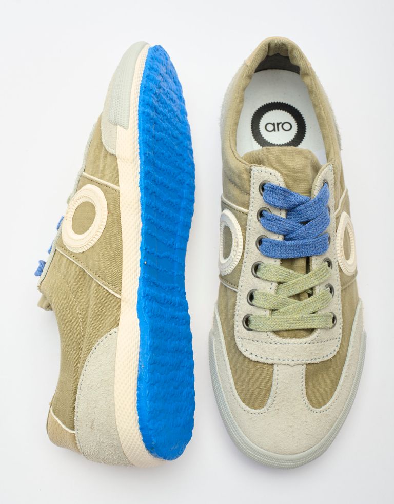 נעלי גברים - Aro - סניקרס בד MAY - זית2