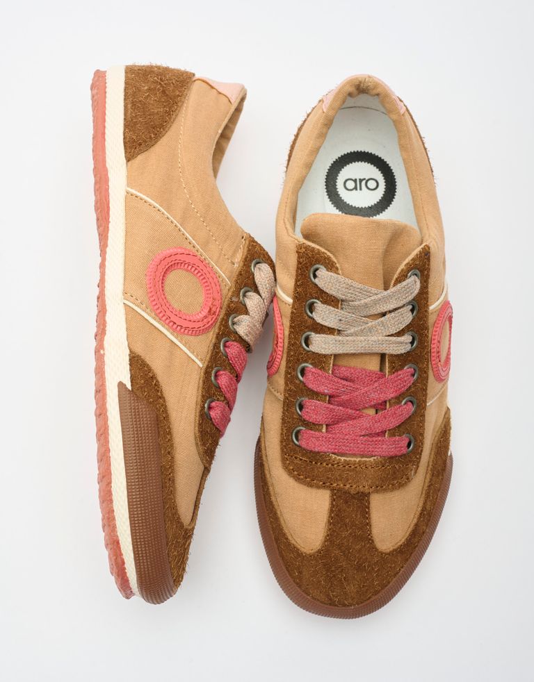 נעלי גברים - Aro - סניקרס בד MAY - חום3