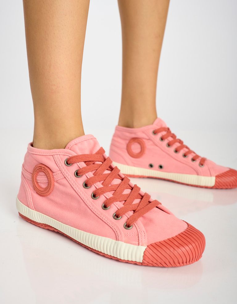 נעלי גברים - Aro - סניקרס בד גבוהות CHARLIE - ורוד3