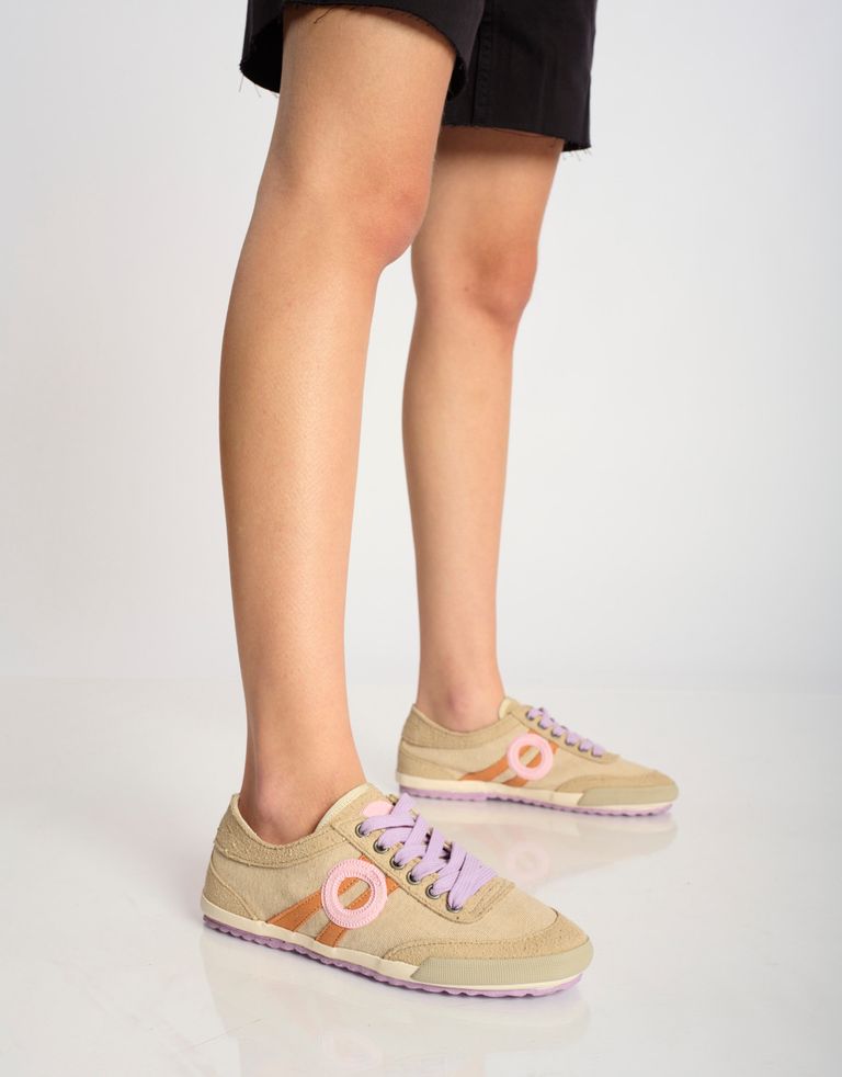 נעלי גברים - Aro - סניקרס בד IDO - בז'2