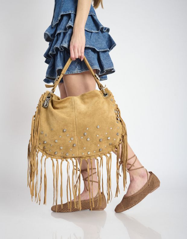 נעלי נשים - A.S. 98 - תיק פרנזים SABRINA - חום בהיר