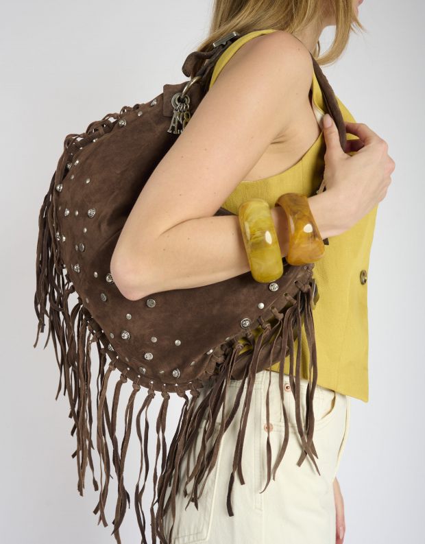 נעלי נשים - A.S. 98 - תיק פרנזים SABRINA - חום כהה