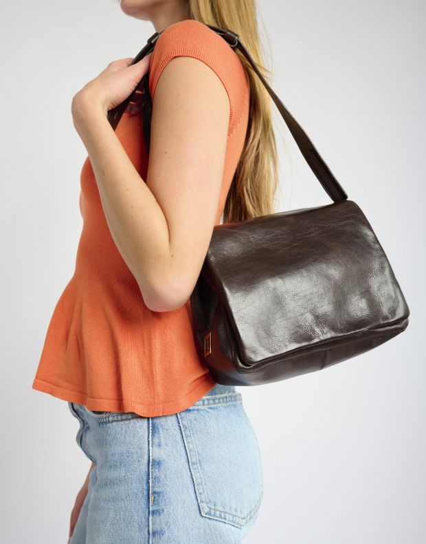 נעלי נשים - A.S. 98 - תיק עור VICTORIA - חום כהה