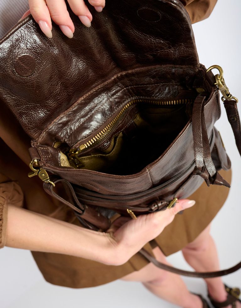 נעלי נשים - A.S. 98 - תיק צד FRANCESCA - חום כהה3