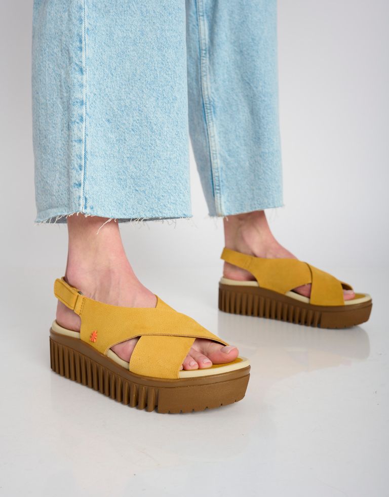 נעלי נשים - Art - סנדלי איקס  BRIGHTON - חרדל2