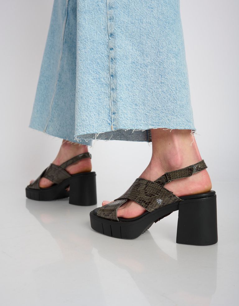 נעלי נשים - Art - סנדלי איקס EVISSA נחש - אפור   שחור4