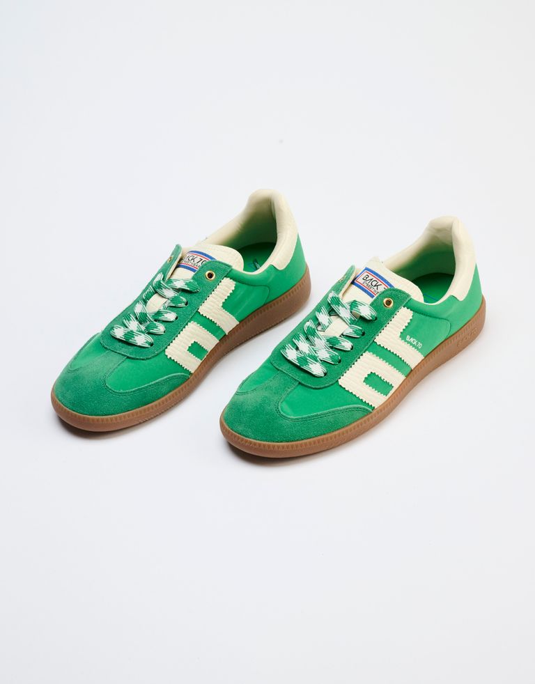 נעלי נשים - BACK 70 - סניקרס בד וזמש GHOST - ירוק2