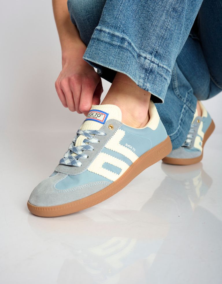 נעלי נשים - BACK 70 - סניקרס בד וזמש GHOST - תכלת2