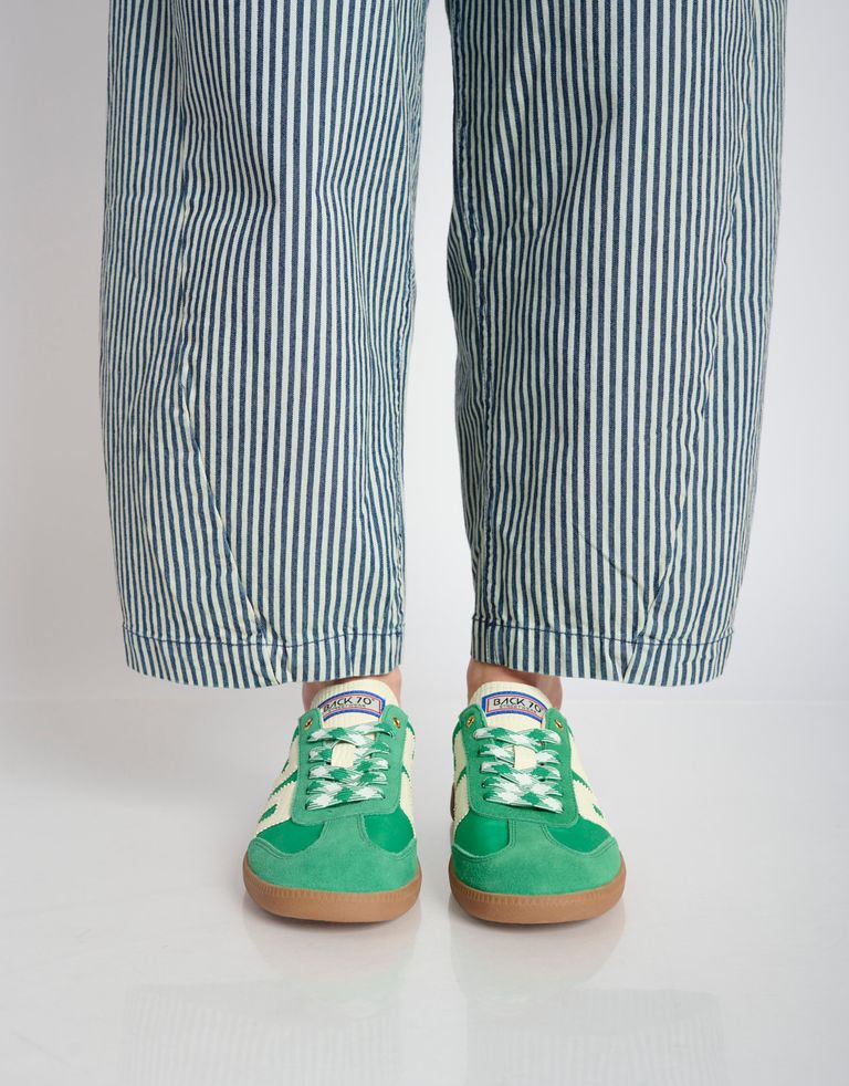 נעלי נשים - BACK 70 - סניקרס בד וזמש GHOST - ירוק3