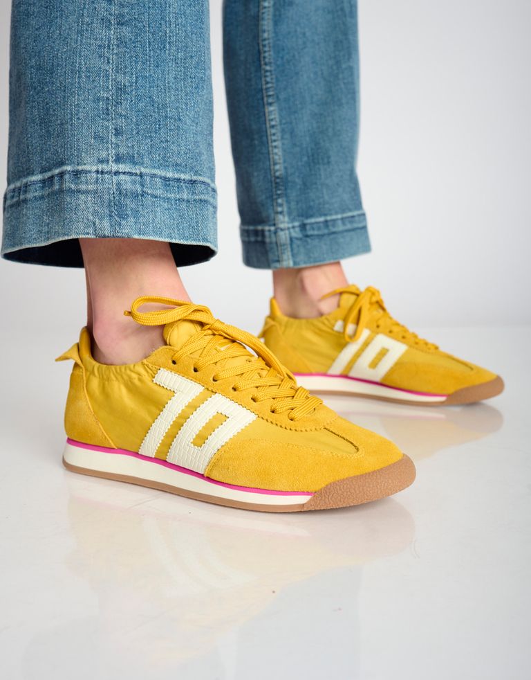 נעלי נשים - BACK 70 - סניקרס בד וזמש ROCKET - צהוב3