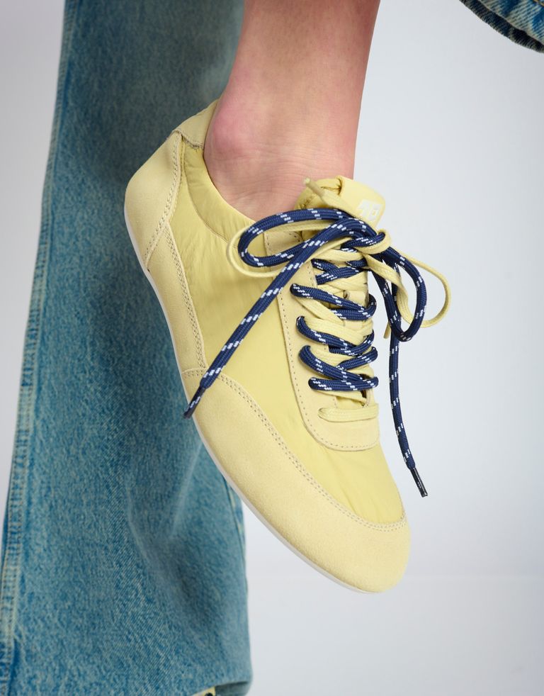 נעלי נשים - 3P - סניקרס ניילון וזמש BALLET - צהוב1