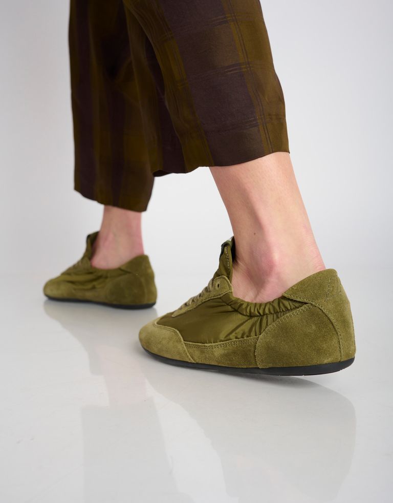 נעלי נשים - 3P - סניקרס ניילון וזמש BALLET - חאקי4